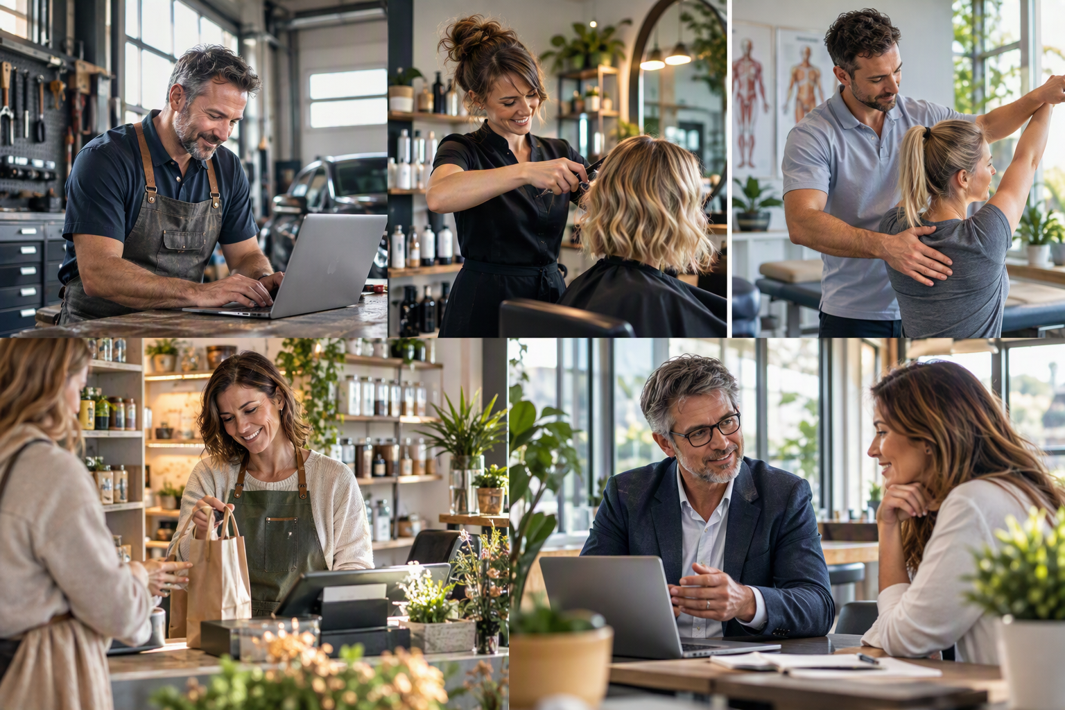 Verschiedene kleine Unternehmen bei ihrer t&auml;glichen Arbeit